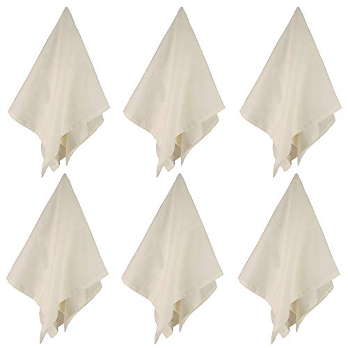 DG Collections 100% Cotton Flour Sack Towels – 12 Pack, 27x27 Inches, Natural, Lint-Free, Pre-Washed, Hemmed Edges – Reusable Kitchen Towels for Cleaning, Embroidery, Printing & Crafts - Natural - color: Natural, size: Set of 12 (27x27 inches)