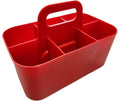 Small Stackable and Portable Simple 6-Compartment Caddy - Made In USA (Red) - color: Red