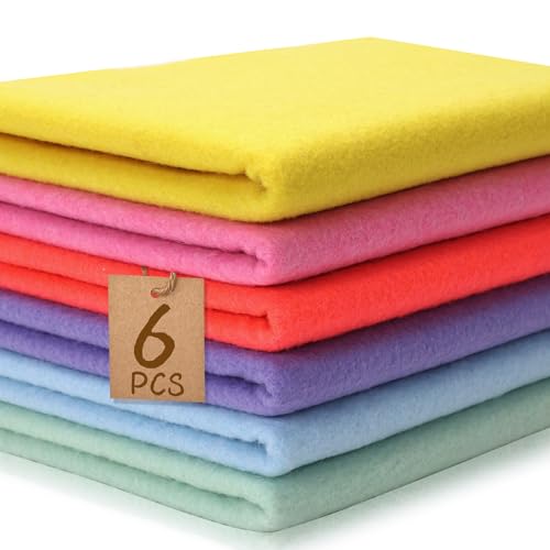 XSEINO 6 Rolls 12"x35" Large Felt Sheets(5.8Yds Total), 1.4mm Thick Nonwoven Fabric for Sewing, 6 Macaron Series Colors, Bulk DIY Craft Supplies for Bags, Garland, Decor - color: Macaron Series
