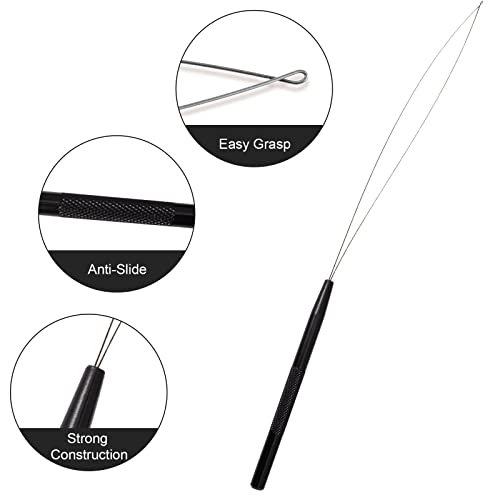 NEWISHTOOL Stainless Steel Hair Extension Loop Tool Kit Beads Device Tool - color: Black