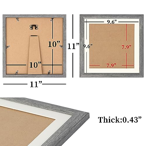 AEVETE Picture Frame 10x10 Gray Photo Frames Rustic for Wall and Desk Decor - color: Rustic Gray, size: 10x10