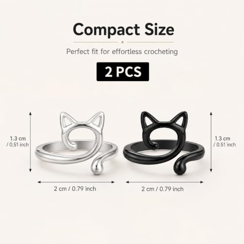 4Pcs Crochet Ring for Finger Adjustable Yarn Tension Ring Knitting Loop Yarn Guide Thimbles Holder Crochet Accessories and Gadgets Gifts for Crocheters Women Mom
