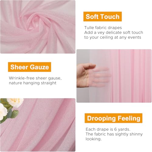 Wedding Arch Draping Fabric 1 Panel Blush Pink Sheer Backdrop Drape - color: Blush Pink, size: 1 Panel
