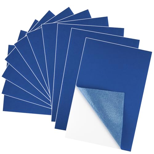 10PCS Navy Blue Self Adhesive Felt Fabric Sheets Sticky Felt Sheets for Craft Supplies Art Home Making（8.3" x 11.8"/20 x 30cm） - color: Navy Blue