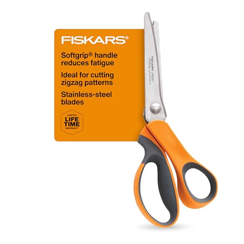 Fiskars 9" SoftGrip Pinking Shears for Fabric Cutting & Sewing - style: Pinking Shears