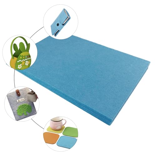 Jtnohx Stiff Felt, 2mm Thick Felt Sheets for Crafts, 8"x12" Hard Felt Fabric Squares 8Pcs for DIY Projects (Blue) - color: Blue