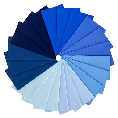 Blue Solid Cotton Quilting Fabric Layer Cake 10" Precut Quilt Squares, 42 PCS 7 Colors (6 Each), Medium Weight Fabric for Quilting Sewing Patchwork - color: Blue, size: 10 inch x 10 inch