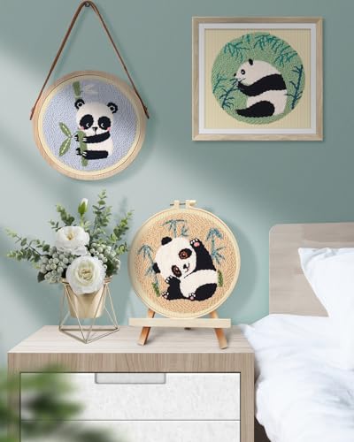 TINDTOP Punch Needle Kits, Panda Punch Embroidery Kits for Adults - color: Cute Panda