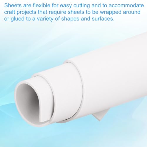 PATIKIL EVA Foam Sheet 10Pcs 12x8 Inch 2mm Thick White - color: White