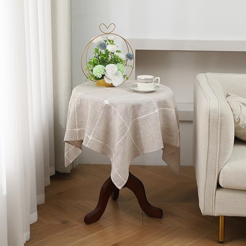 Gernaice Small Square Tablecloth Plaid End Table Cloth 36" x 36" Brown - color: Brown, size: 36" x 36" (Square)