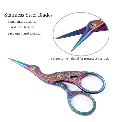 3.6 Inch Small Sewing Scissors Stainless Steel Sharp Pointed Tip Scissors with Case for Thread Trimming,Embroidery and Scrapbooking,Crafting,Colorful - size: 3.6 Inch, style: Style B1120