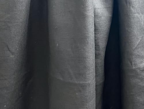 100% Linen Fabric – Lightweight Black Color – Pre-Washed Soft & Breathable – 52" Wide – by The Linen Lab (Black, 3 Yards pre Cut) - color: Black, size: 3 yard pre cut