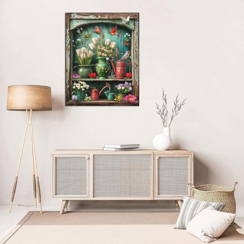 WUSARPLY Rustic Flowers Stamped Cross Stitch Kits for Beginners Adults - color: J159