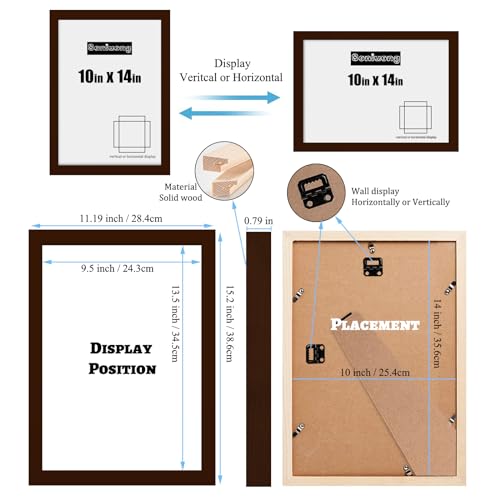 10x14 inch Wood Picture Frames for Wall Hanging,Diamond Painting Frames Rectangle Baby Scan Picture Frame for Family Walls Decoration,Anniversary,Wedding,Christmas,Halloween,Shower,Certificate (Brown) - color: Brown, size: 10x14 inch