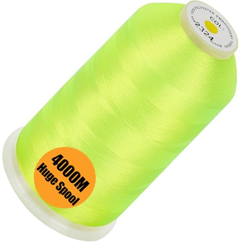 New brothread 4000M Huge Spool Embroidery Machine Thread - Neon Green - color: Neon Green-2324