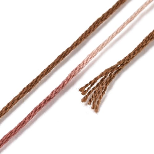 10 Skeins Coffee 0.5mm 6-Ply Polyester Embroidery Floss Cross Stitch Threads Segment Dyed Gradient for DIY Craft Hand Sewing Knitting DIY Crafts Jewelry Making 8.75 Yards(8m)/Skein - color: Coffee