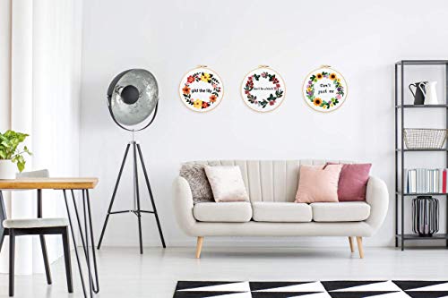 Louise Maelys Cross Stitch Kit Full Range DIY Floral Wreath with Funny Sayimg Embroidery Kit for Beginner - color: Floral-1