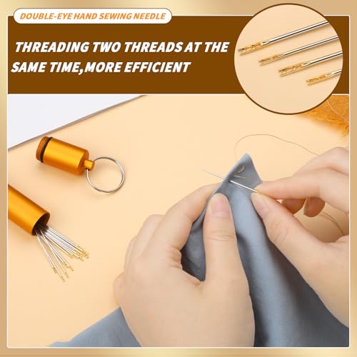 GarfxG Self Threading Needles 15pcs Easy Threading Steel Hand Sewing Needle - style: 15pcs-Gold Tail