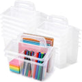 WILLBOND 12 Pcs Classroom Storage Caddies Stackable Utility Caddy, Clear - color: Clear