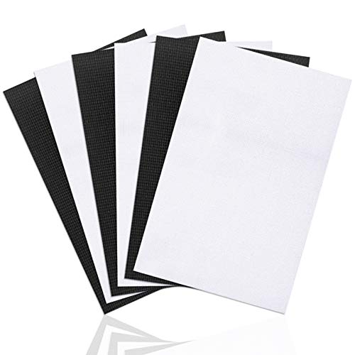 6 Pieces Classic Reserve Aida Cloth Cross Stitch Cloth, DaKuan 11 Count Cross Stitch Fabric, White & White, 12 by 18-Inch - color: 3 Black+3 White