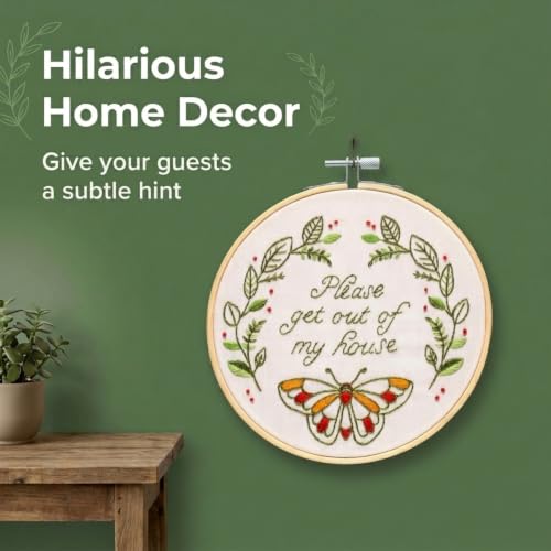 FUNATIC Please Get Out of My House Funny Embroidery Kit for Adults - color: Please Get Out of My House