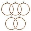 PATIKIL 5 Pieces 8 Inch Embroidery Hoops Frame Round Imitated Wood Circle Cross Stitch Hoop Ring for Embroidery Art Craft Handy Sewing Decoration - size: 8 Inch