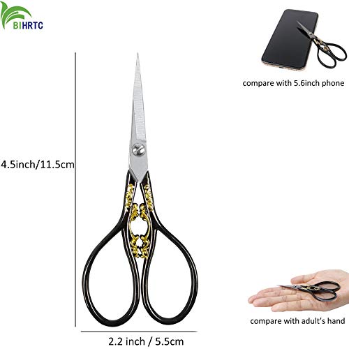 BIHRTC 4.33 In Vintage Embroidery Stainless Steel Craft Scissors DIY Tool