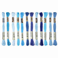 PATIKIL 12 Skeins Embroidery Floss Polyester Embroidery Threads Dark Blue - color: Dark Blue