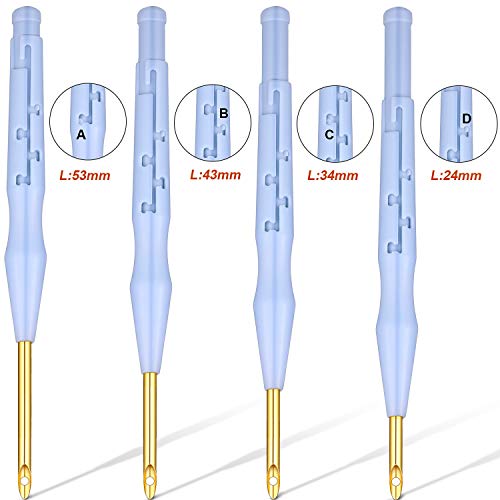 WILLBOND 17 Pcs Punch Needle Kit Adjustable Punch Needle Tool Include Wooden Handle Embroidery Pen Cloth Large Eye Sewing Needles for Beginners Adults DIY Craft Gifts(Blue, Sky Blue) - color: Blue, Sky Blue