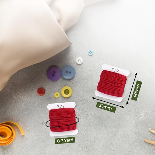 Embroidery Floss Kit and Refills - Cotton Threads - DMC Color Coding for Cross Stitch, String Crafts, Friendship Bracelets - color: 777 Sangria