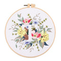 IUHUI Embroidery Kit for Beginners Adults - 26 Floral Letters Easy Patterns, DIY Hand Stitching Embroidery Set with Hoop (Flower and Grass Letter T) - color: Flower and Grass Letter T