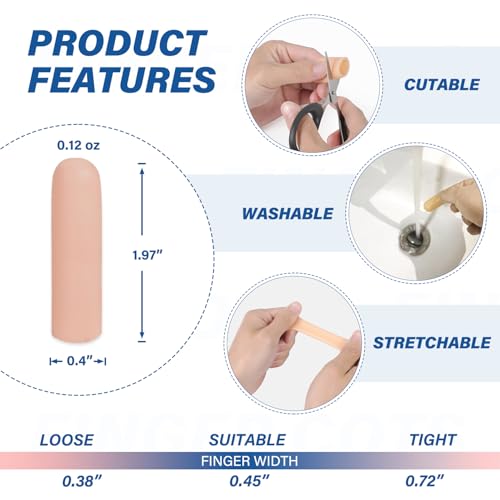 Gel Finger Cots Protectors, Silicone Covers, Bandages, Caps & Sleeves, Nude - color: Nude, size: S(10)