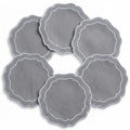Linen Coasters for Drinks, Set of 6, 6 inch, Grey - color: 1245 - Grey, size: 6 inches