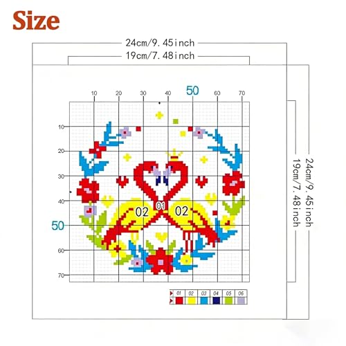 Cross Stitch Kits - Cute Jellyfish Series | Beginner DIY Embroidery Kit with 11CT Fabric & Vibrant Threads | DIY Mindful Gift for Home/Office Decor 9.45 x 9.45 Inch-3-28