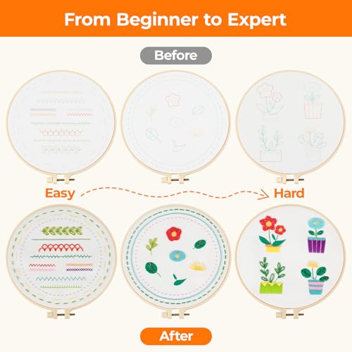 HTVRONT Sparkling Bead Embroidery Set, 3 Packs, for Senior Beginners - color: Potted Plant Mixed Embroidery