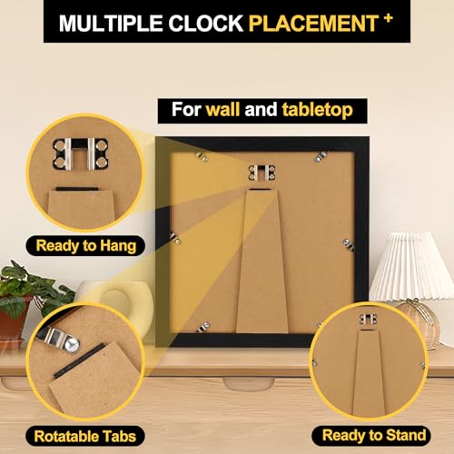 TOFOREVO 8x8 Picture Frames with 4x4 Mat Set of 2, Black - color: Black Wood Grain, size: 8x8