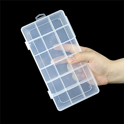 5 Pack 18 Compartment Organizer Box with Parkical Adjustable Dividers, 18 Grids Plastic Storage Container for Jewelry, Craft DIY, Bead Organizer, Sewing, Dip Powder, Hair Accessories - size: 5 Pack 18 Compartment Organizer Box