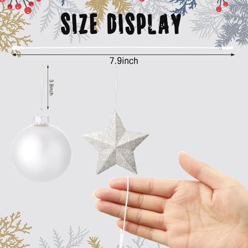 JUNEBRUSHS 600PCS White Halloween Ornament Hooks Ornament Hangers with Snap - color: White