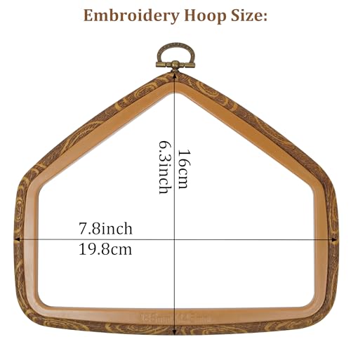 Decorative Embroidery Hoop - 3 House Pieces 7.3*5.7 inch Cross Stitch Hoops Set, Resin Embroidery Frame for Display Sewing Craft Hanging Ornament - style: House-7.3*5.7inch-3pcs