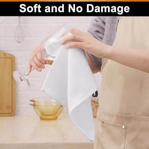 Homaxy 100% Cotton Waffle Weave Dish Cloths, 8 Pack, White - color: White, size: 12 x 12 - 8 Pack