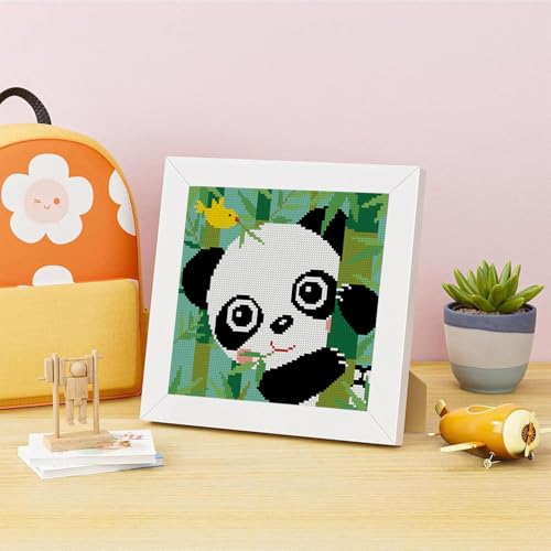 Lzyueyuan Panda Cross Stitch Kits for Beginners,Stamped Cross Stitch for Adults with Framed,Crafts for Girls 8-12 Embroidery Kit,11CT Cross-Stitch Arts and Crafts for Adults 8.7inX8.7in - color: Cross Stitch-1222-5