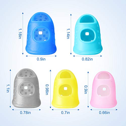 Zonon 20 Pcs Rubber Thimble Finger Protector,Blue - color: Blue