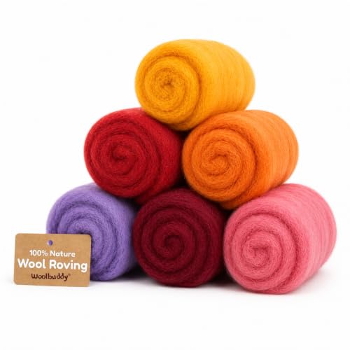 Woolbuddy Merino Wool Roving Kit for Needle Felting (Summer) 10g Per Color - color: Wool bag Summer