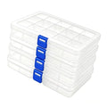 4Pack Bead Organizer Box with Adjustable Dividers,for Bracelet Making DIY Jewelry Craft Nail and Earring Organizing,Fishing Tackle Boxes (clear) - color: clear