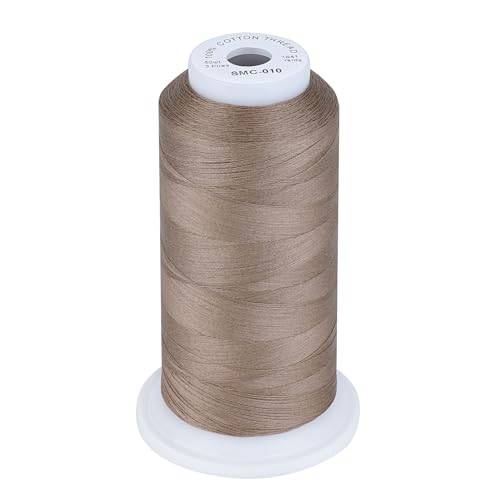 Simthread 100% Cotton Thread 50wt 1641 Yards Beige for Home Sewing Quilting Machine - color: Beige