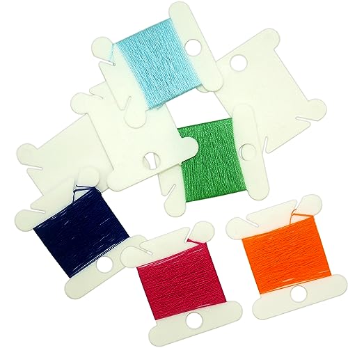 120 Pcs Plastic Floss Bobbins Organizer Embroidery Thread Holder Cross Stitch Thread Organizer White Card Holder DIY Sewing Storage Accessories
