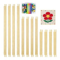 6 Sets Splicing Wooden Canvas Stretcher Bars – 3 Sizes (8/12/16 Inch, 4pcs per Size), 12pcs Total Needlepoint Embroidery & Needlework Frame Kit with 100 Tacks for Crafts, DIY Painting & Art