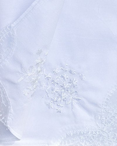La closure Ladies White Hankies Cotton Embroidery Lace Wedding handkerchiefs - size: Pack of 6