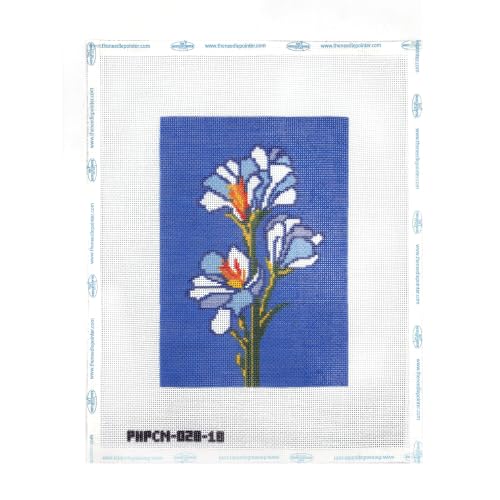 Howie's Needlepoint Flower Needlepoint Kits for Adults & Beginners, 18 Mesh Printed Needlepoint Canvas, Stamped Patterns Canvas Starter Kits(Freesia Refracta,7"x 5") - color: Freesia Refracta