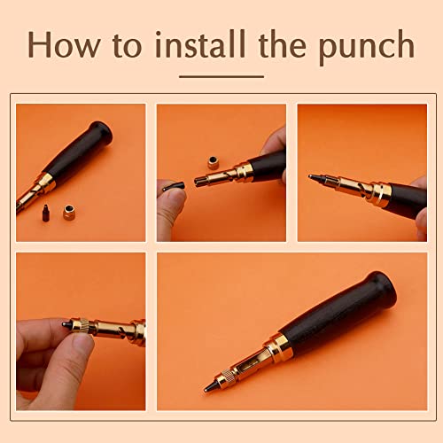 TLKKUE Adjustable Screw Hole Punch Automatic Hole Punch Tool - color: Black